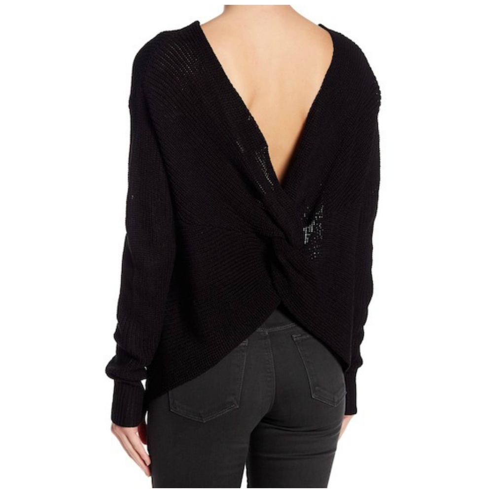 COTTON EMPORIUM Knot Back Sweater Black Medium